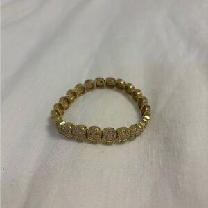 Lisa Gozlan - The Pavé Bracelet - Size 7” - Gold with Pink Eyes !! 🩷